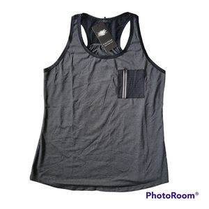 Valolia Women's Racerback Yoga Tank Top With Zipper Pocket L